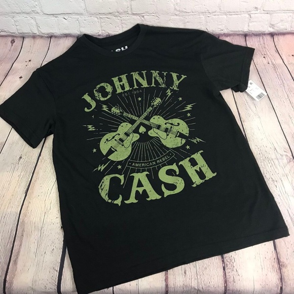 Johnny Cash Tops - NWT Johnny Cash American Rebel Black T-Shirt Small